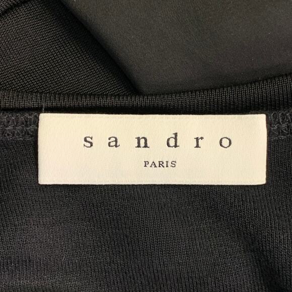 SANDRO Size S Black Viscose Blend Sleeveless Wrap Maxi Dress - Picture 5 of 9